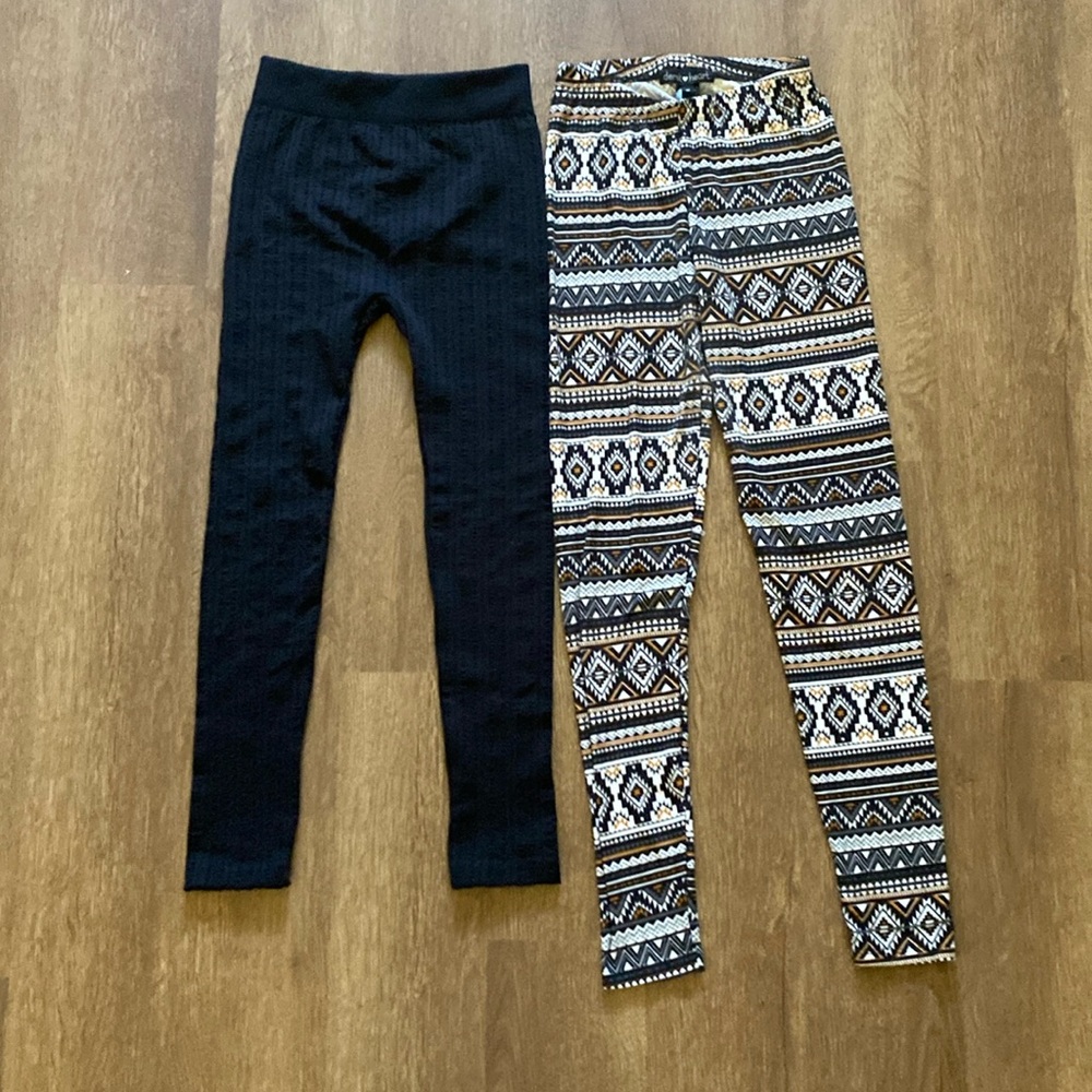 Derek heart medium Aztec leggings black sm/med fleece lined black